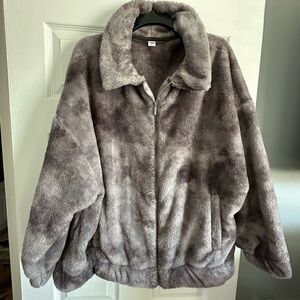 Old Navy Oversized Gray Teddy Jacket